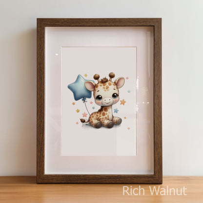 Baby Giraffe Prints Set of 3 | Personalised Children's Wall Art