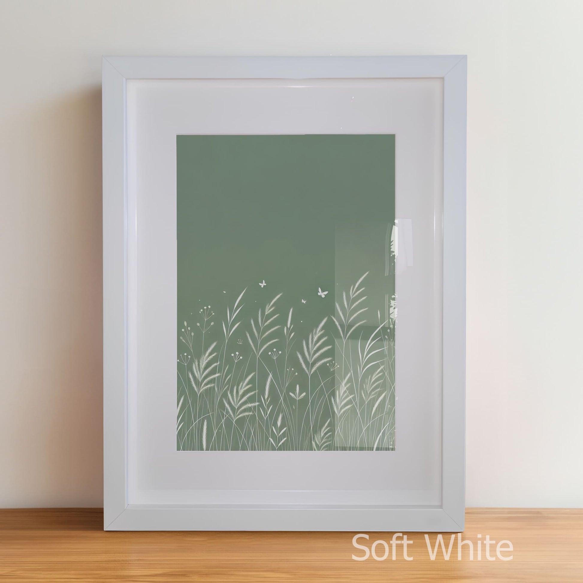 Personalised Childrens Nursery Art in a soft white matte frame witha acrylic pane