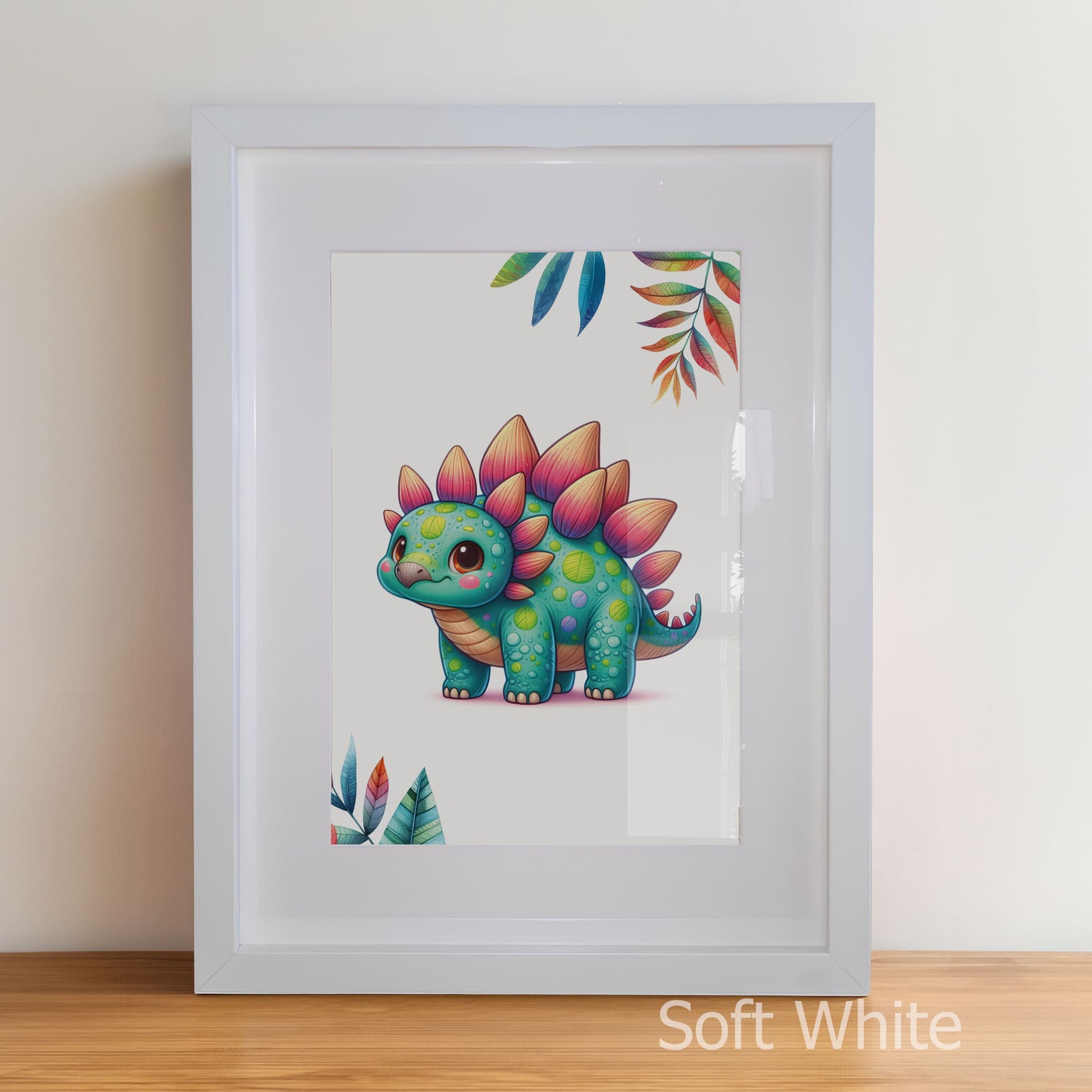 Personalised Childrens Nursery Art in a soft white matte frame witha acrylic pane