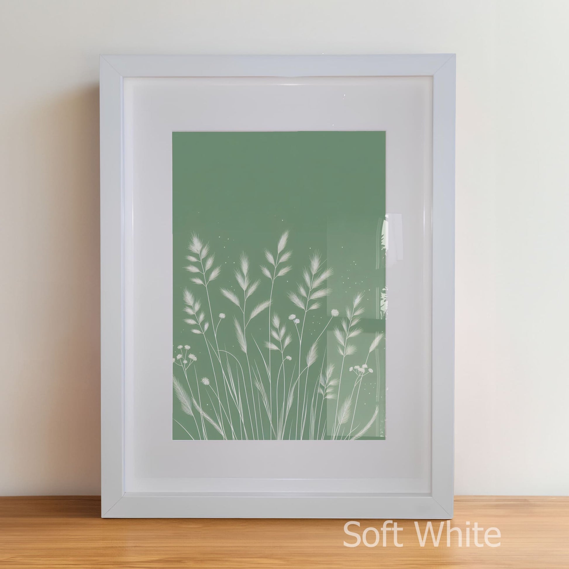 Personalised Childrens Nursery Art in a soft white matte frame witha acrylic pane