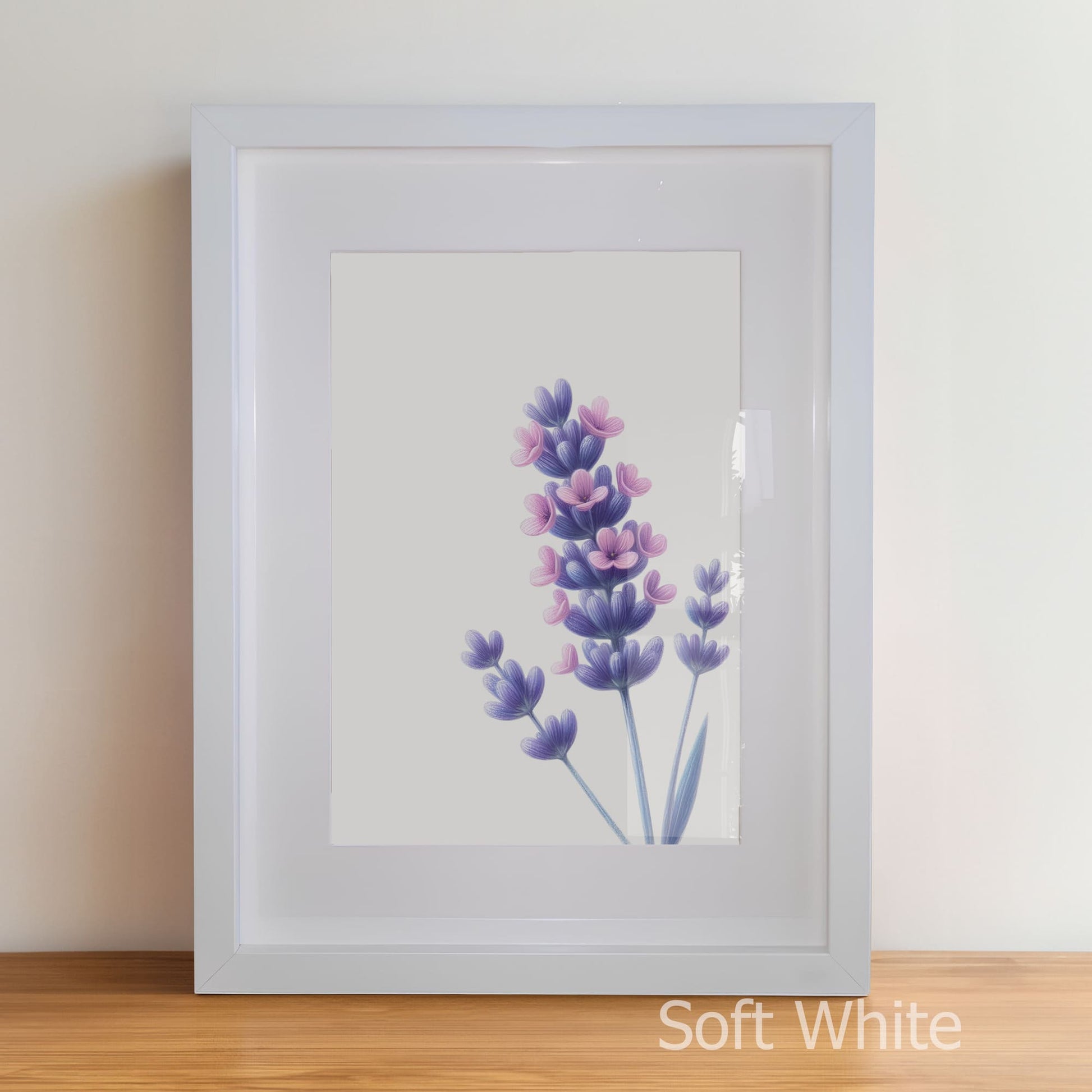 Personalised Childrens Nursery Art in a soft white matte frame witha acrylic pane