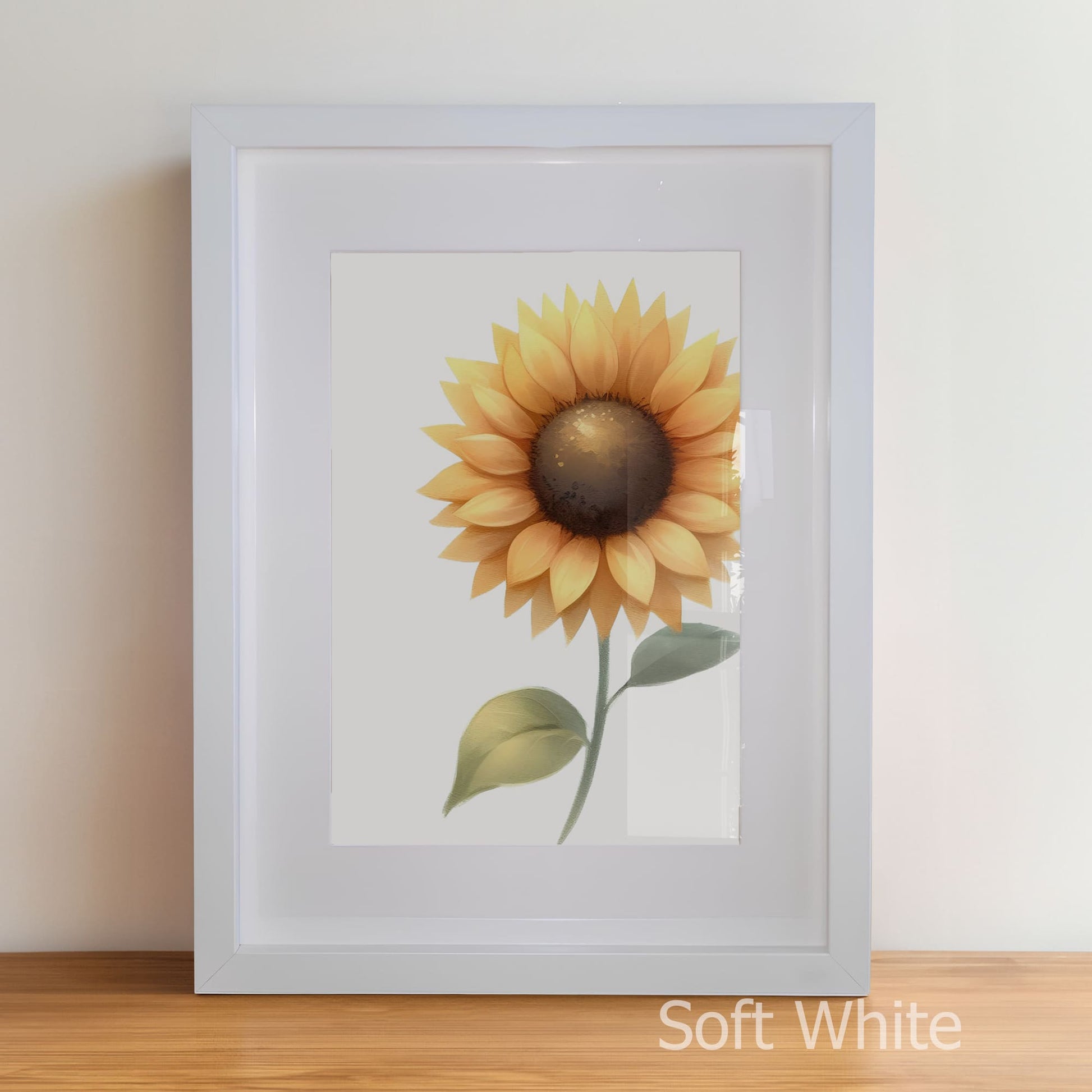 Personalised Childrens Nursery Art in a soft white matte frame witha acrylic pane