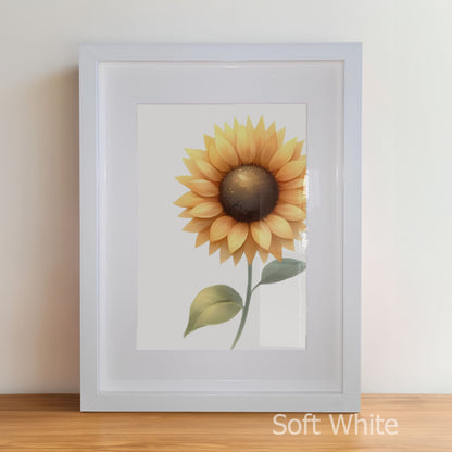 Personalised Childrens Nursery Art in a soft white matte frame witha acrylic pane