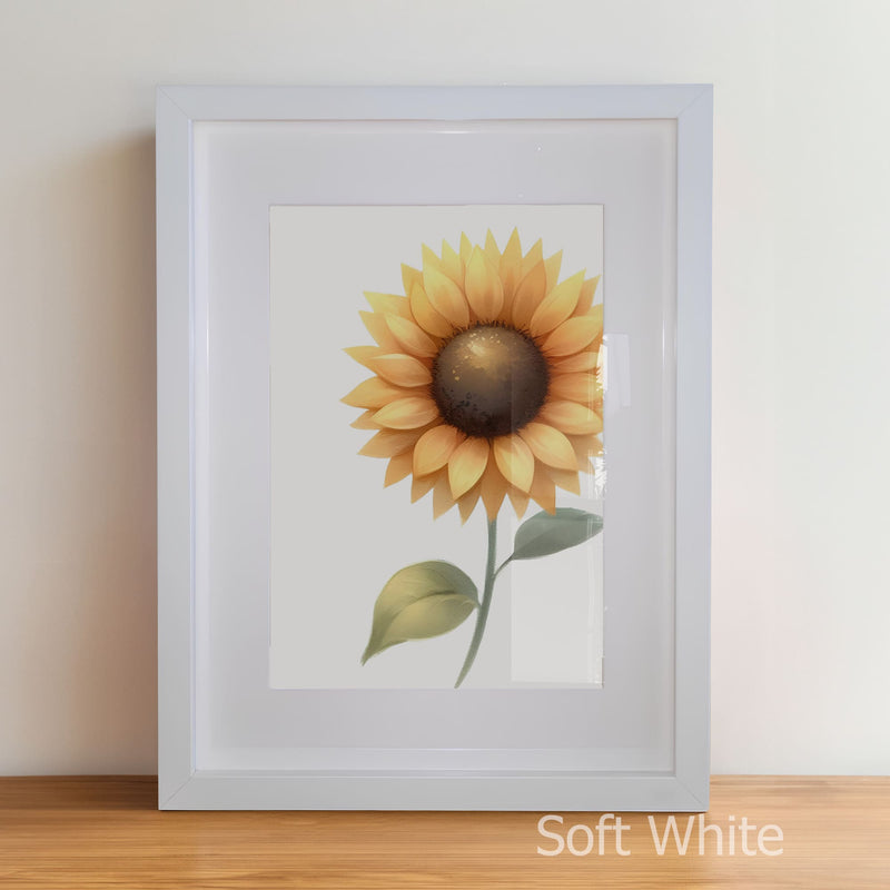 Personalised Childrens Nursery Art in a soft white matte frame witha acrylic pane